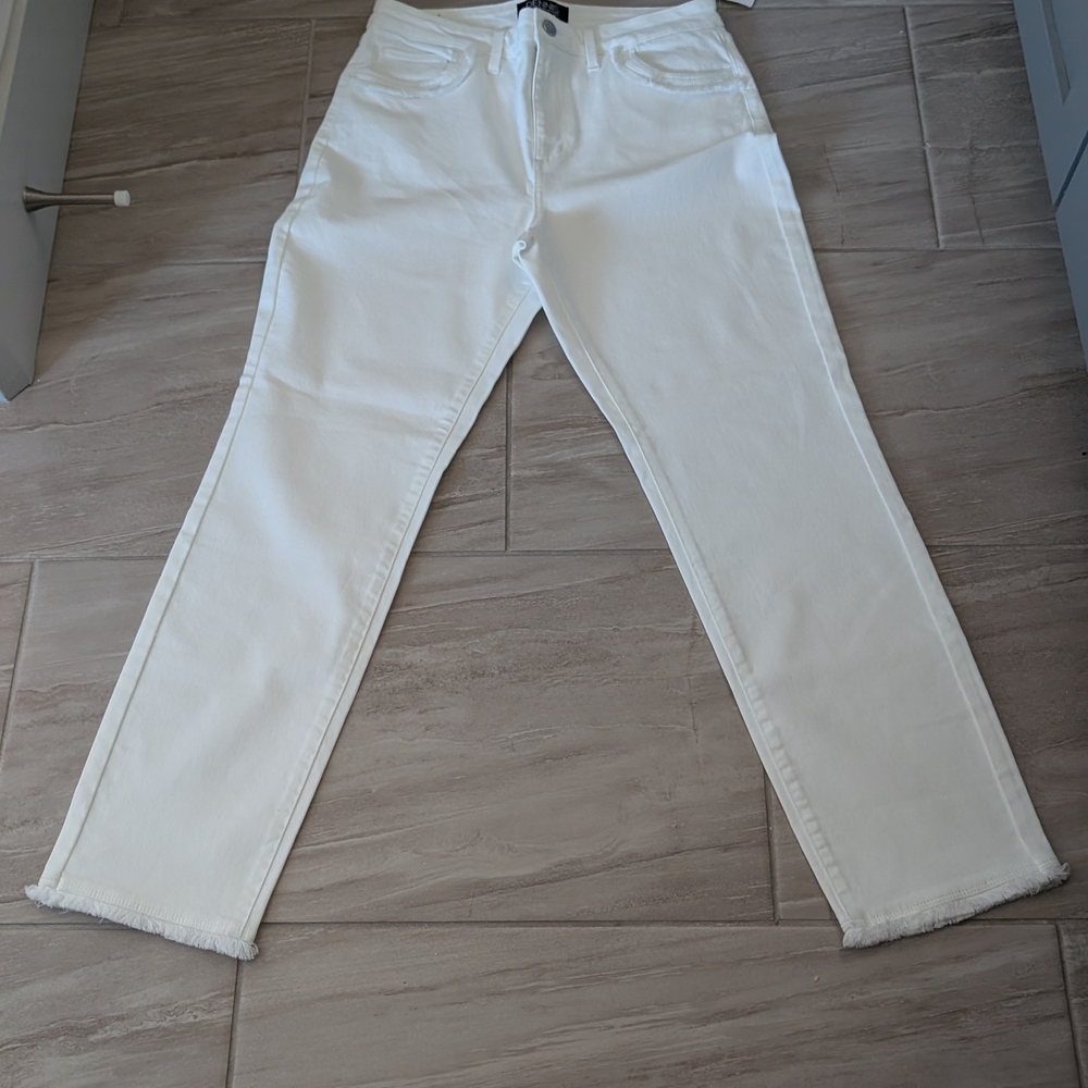 dennis basso White Straight-Leg Jeans